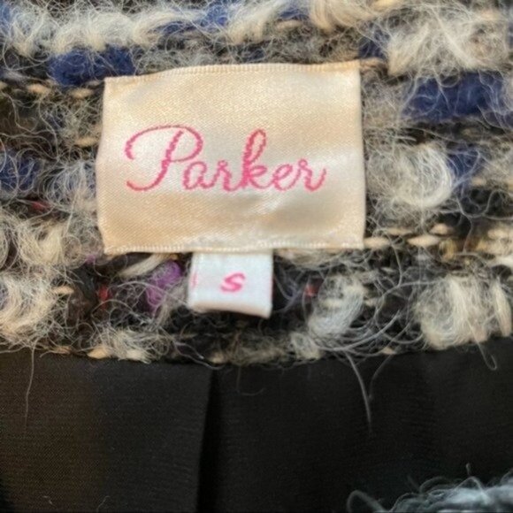 Parker Tweed Alpaca Wool Blend Lambskin Trim Blazer - Picture 8 of 8